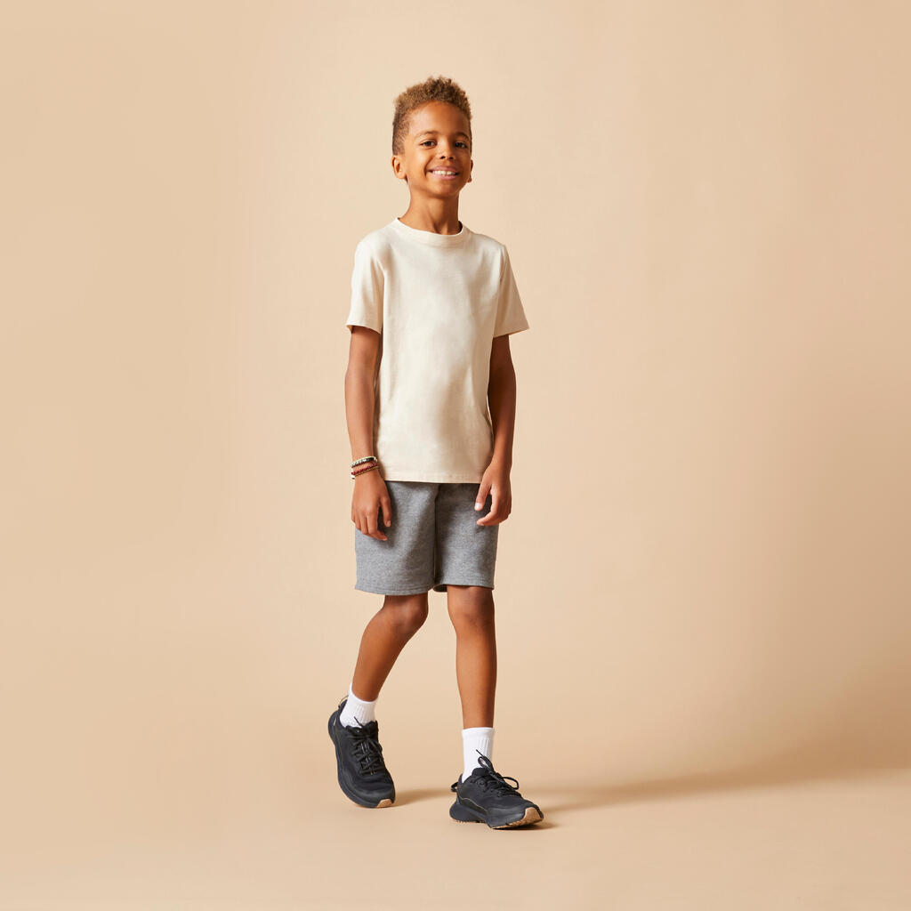 Short coton enfant mixte - beige