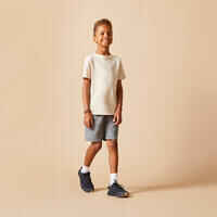 מכנסי כותנה קצרים בעיצוב אקולוגי לילדים - אפור מנומר
