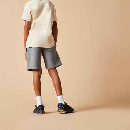 Kids' Cotton Shorts 500 - Mottled Grey