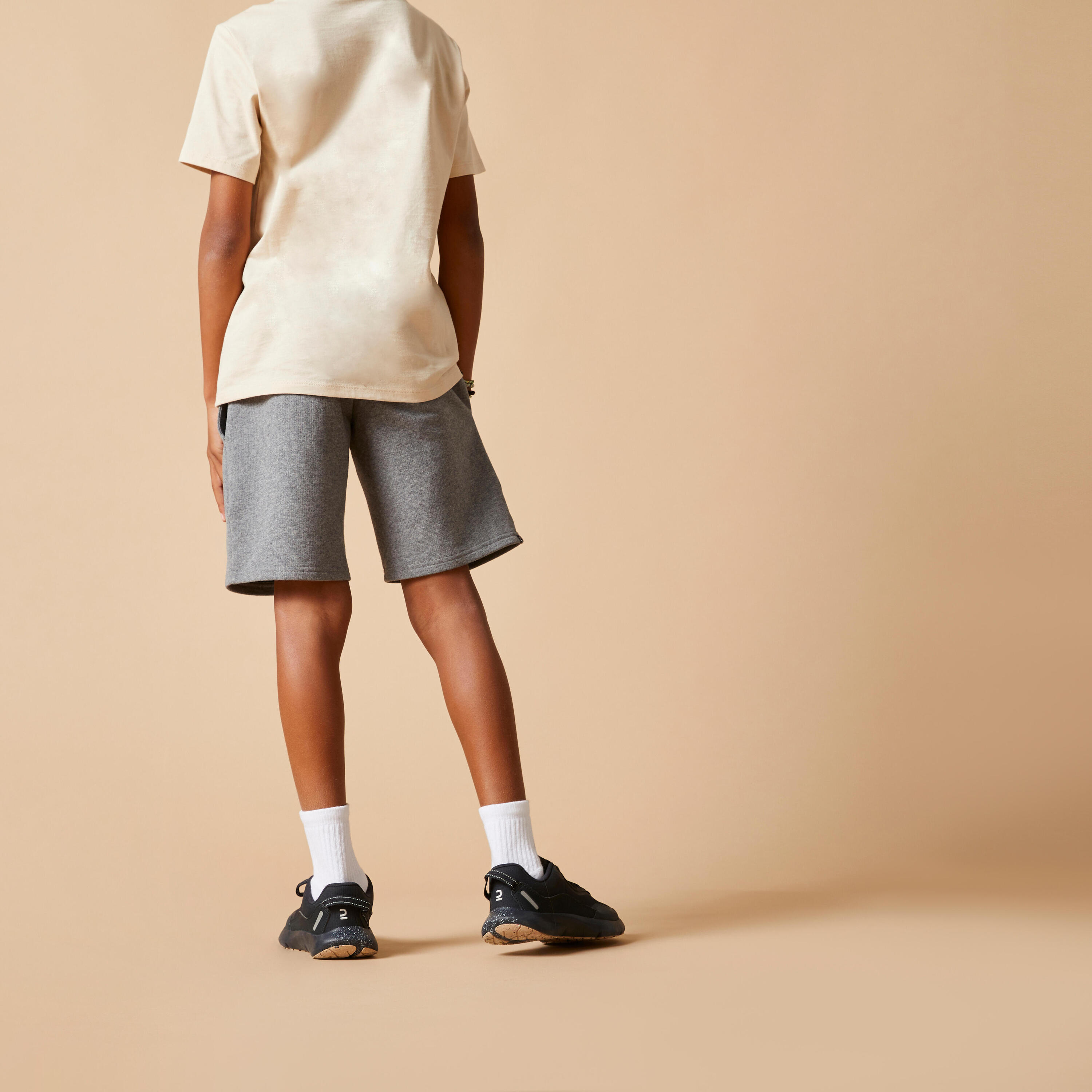 Kids' Unisex Cotton Shorts - Mottled Grey 2/7