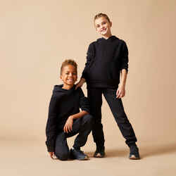 Παιδικό παντελόνι για τζόκινγκ από πενιέ ύφασμα 500 - Μαύρο με στάμπα