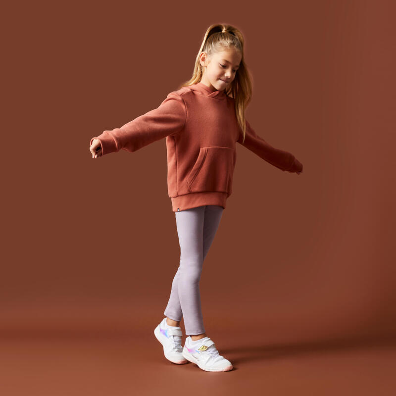 Felpa bambino ginnastica con cappuccio pesante marrone