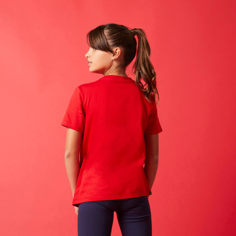 Çocuk Kırmızı Pamuklu Spor Tişörtü