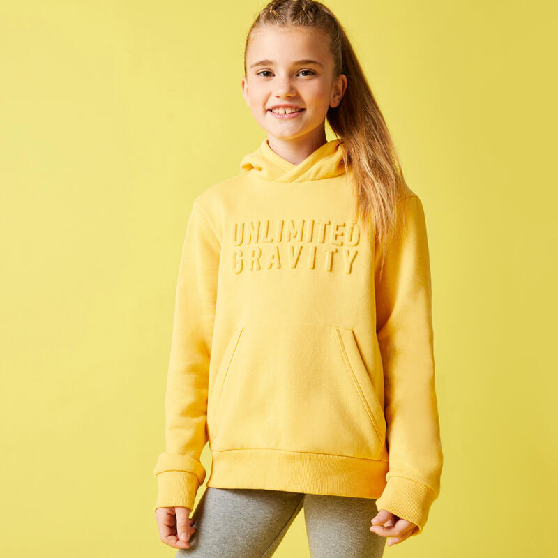 Warme hoodie voor kinderen geel uniseks