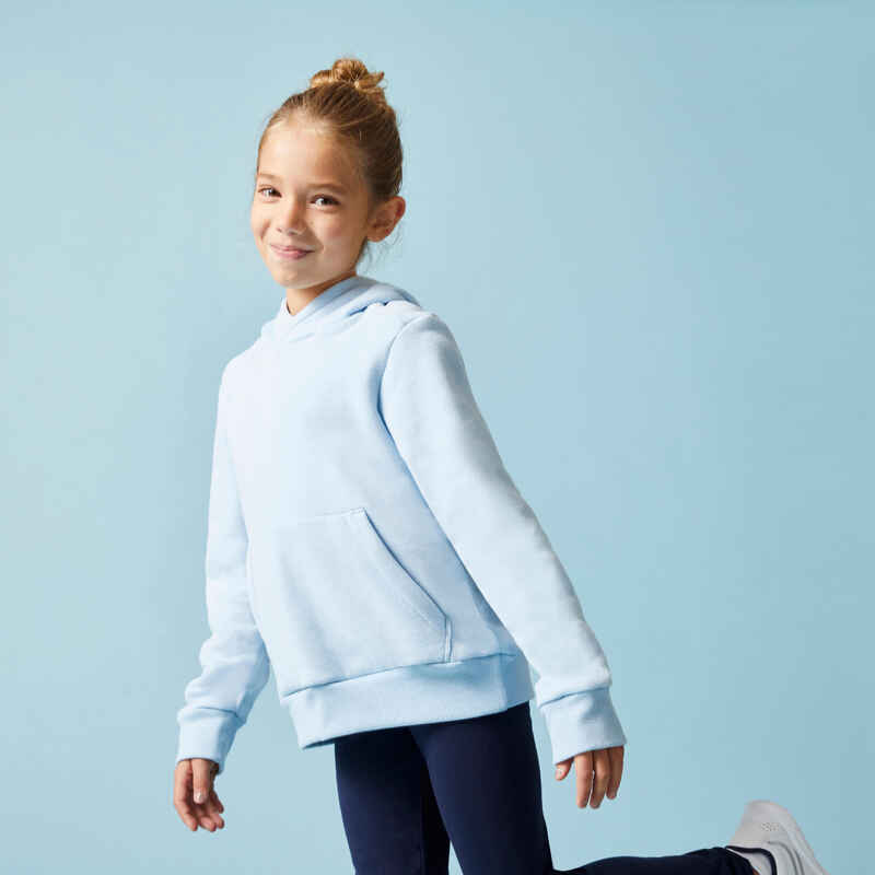 Kids' Cotton Hooded Sweatshirt - Light Blue