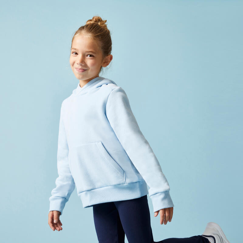 Çocuk Açık Mavi Pamuklu Kapüşonlu Sweatshirt