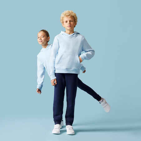 Kids' Cotton Hooded Sweatshirt - Light Blue