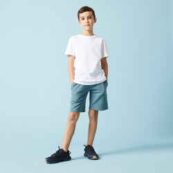 Kids' Cotton Shorts 500 - Grey/Khaki