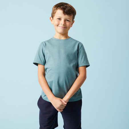 Kids' Unisex Cotton T-Shirt 500 - Khaki