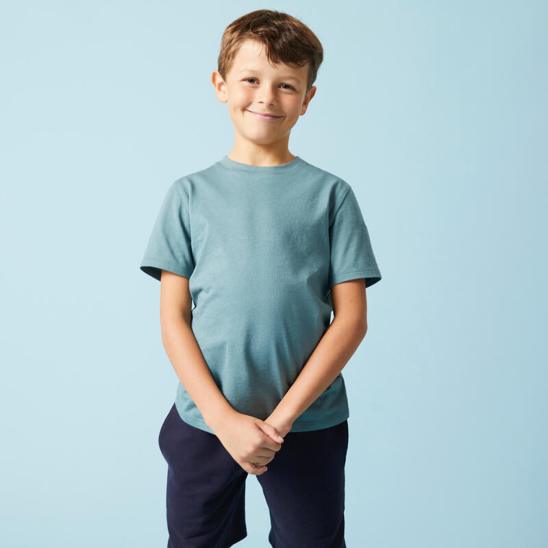 T-shirt coton enfant mixte - kaki