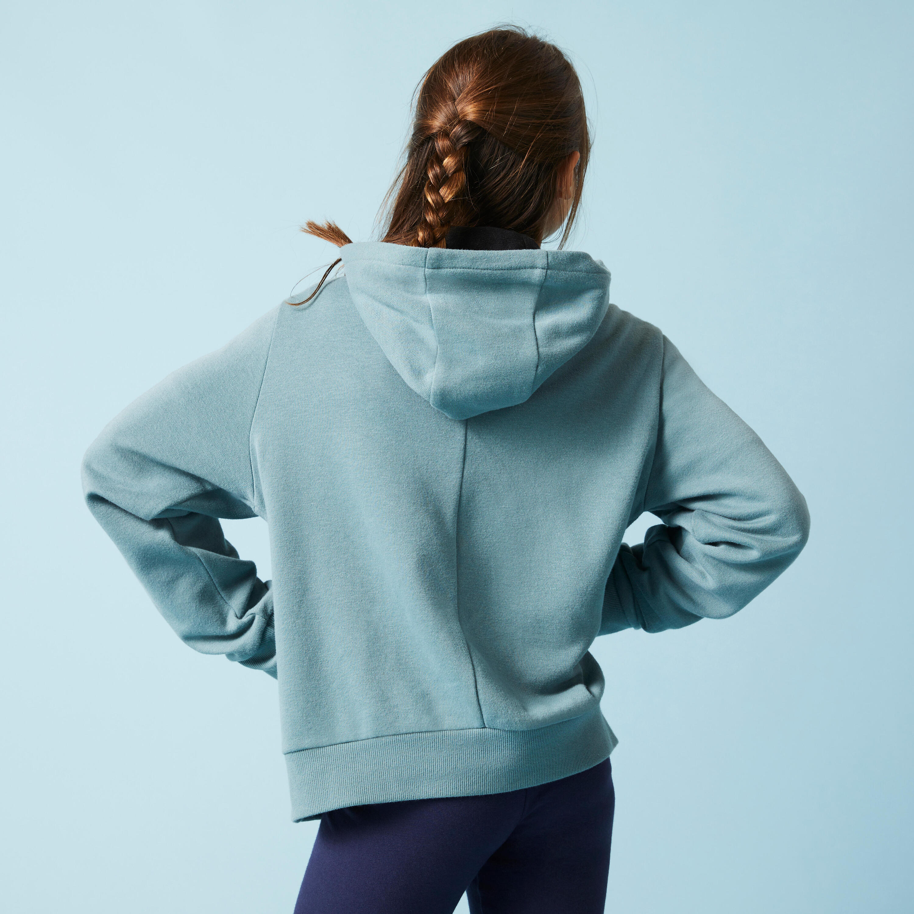 Kapuzenpullover Kinder Baumwolle - khaki  3/13