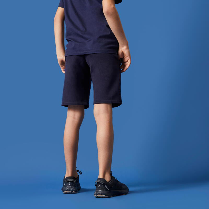 Pantaloncini bambino ginnastica 500 misto cotone eco-ideati blu