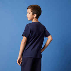 Kids' Unisex Cotton T-Shirt 500 - Navy