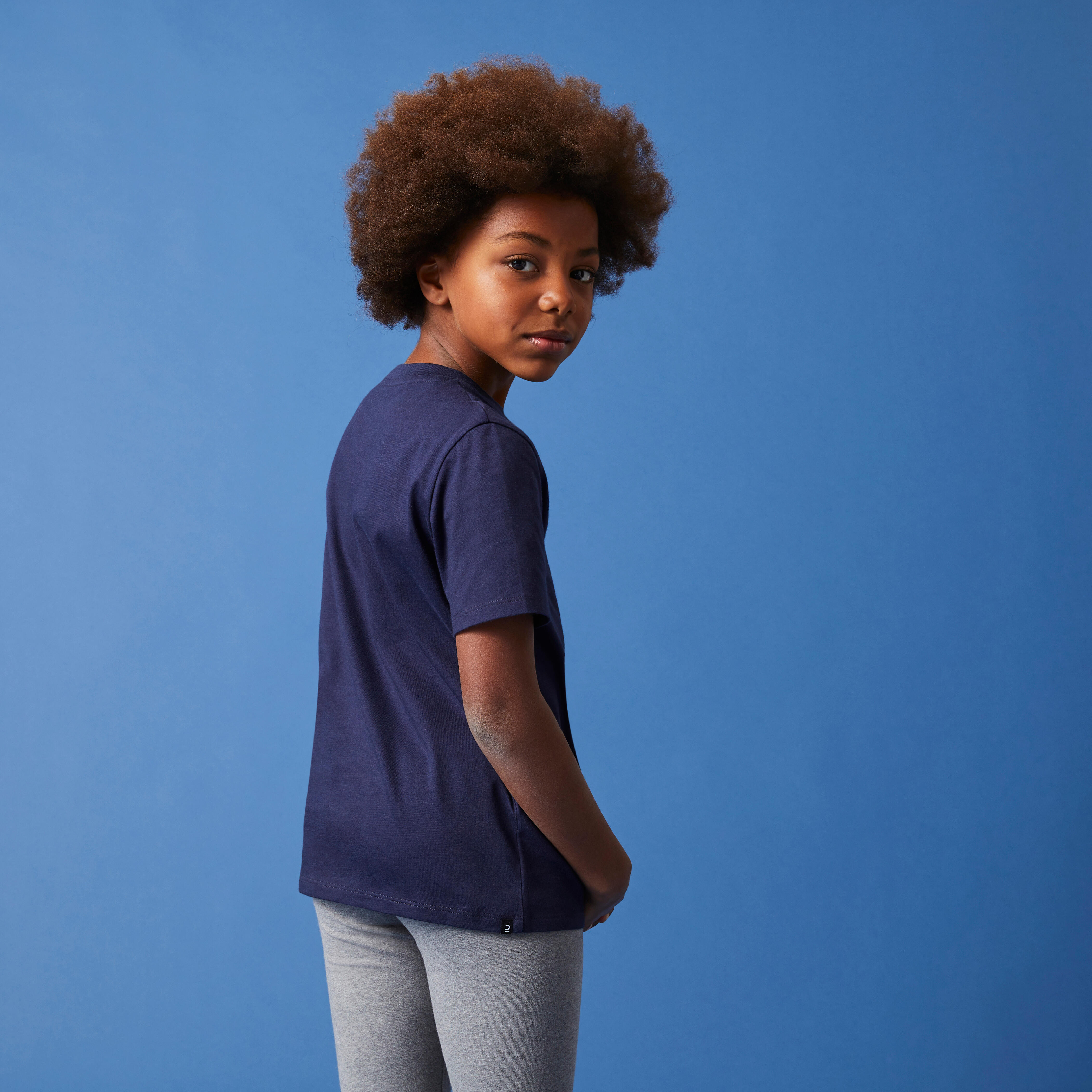 T-shirt da bambino in cotone misto - navy