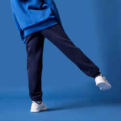 Boys' Warm Gym Loose-Fit Jogging Bottoms 100 - Plain Navy Blue