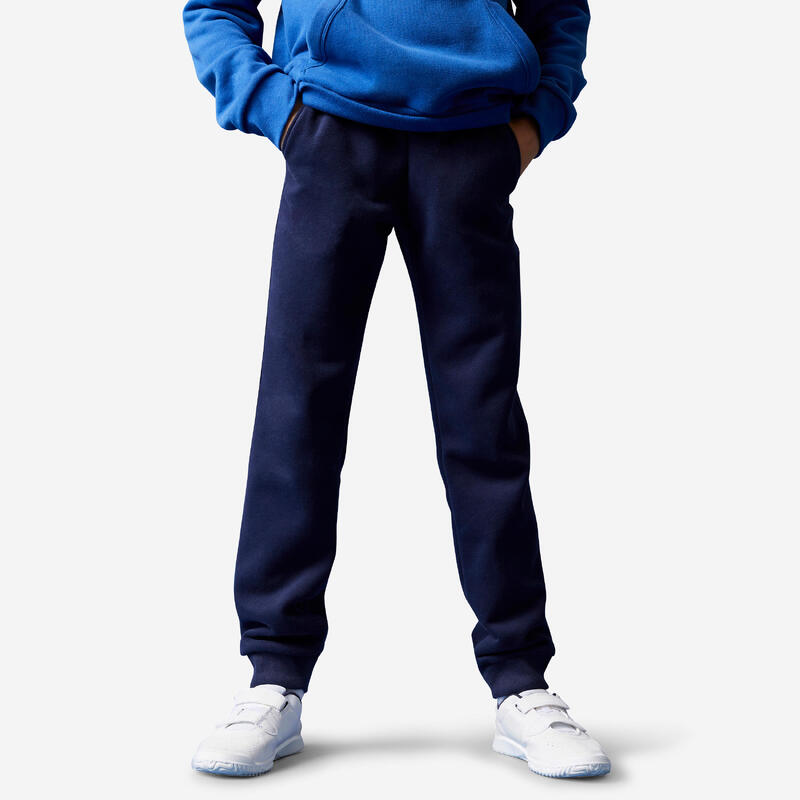 Pantalon de trening Călduros 500 Educație fizică Bleumarin Copii