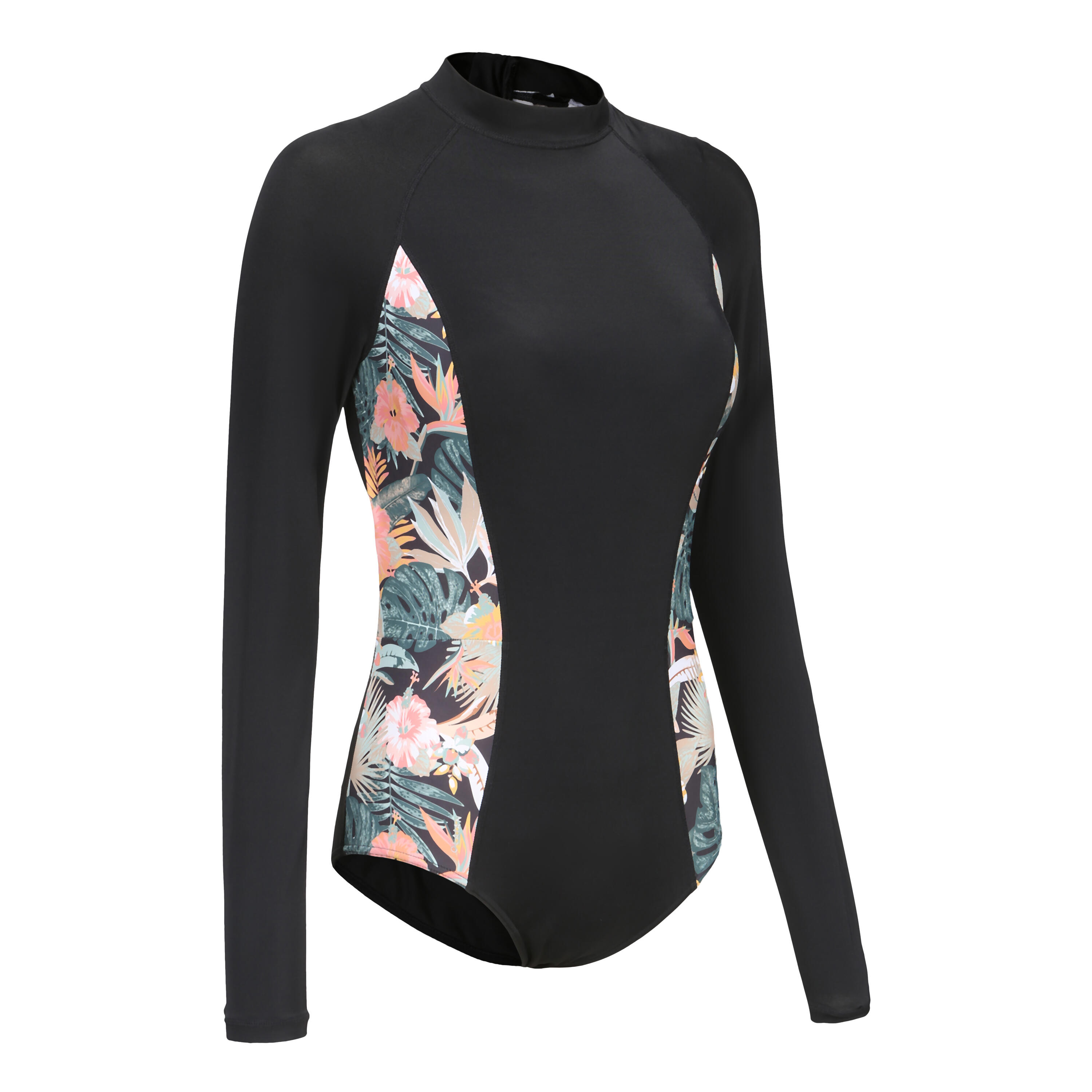 Women's One Piece Long Sleeve Surf Swimsuit JANE - Glory Black