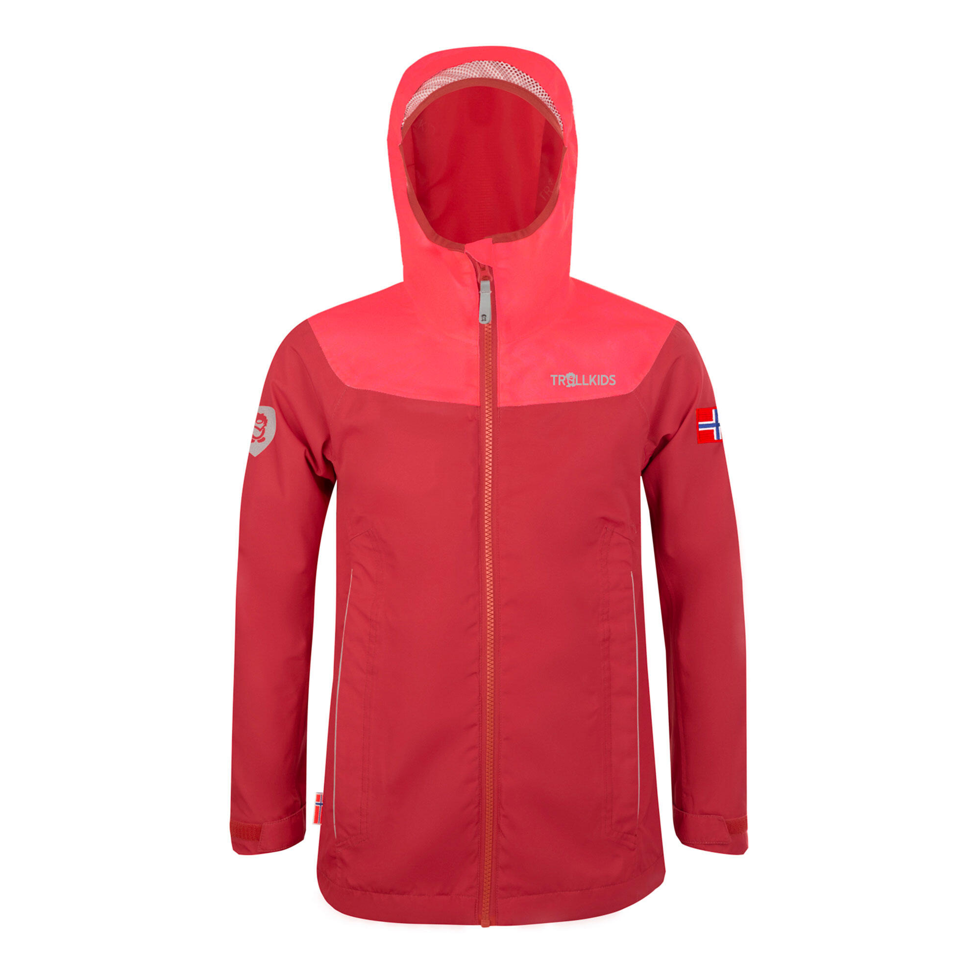 TROLLKIDS Trollkids Regenjacke Kinder wasserdicht Wandern Gr. 128-164 - Bergen rot/rosa