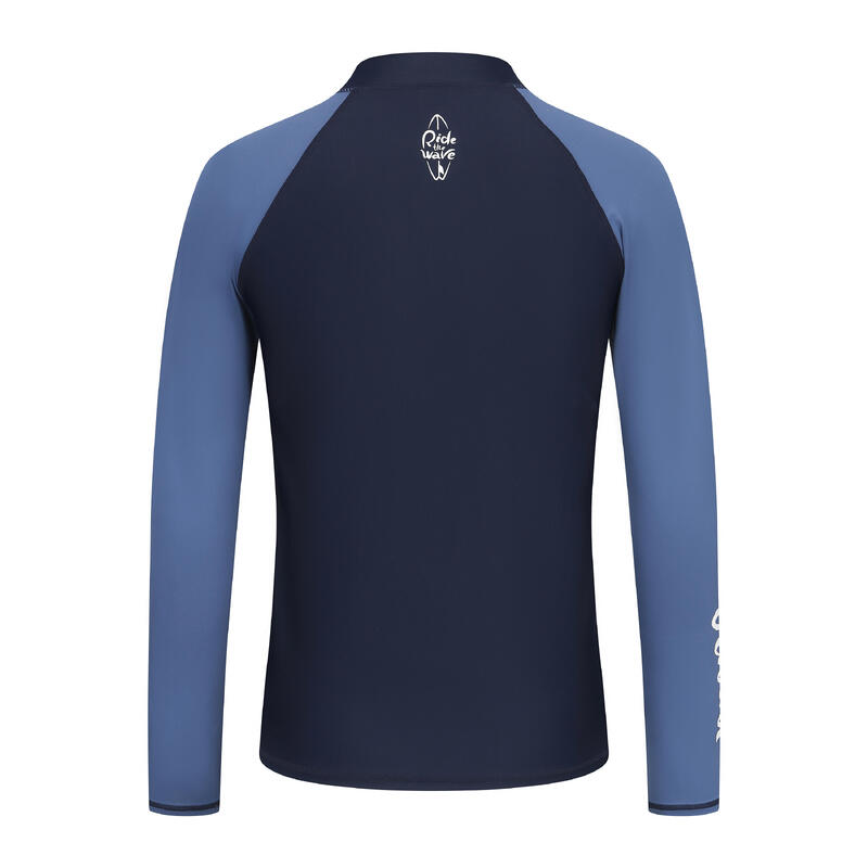 Surfing man UV protection zip top navy