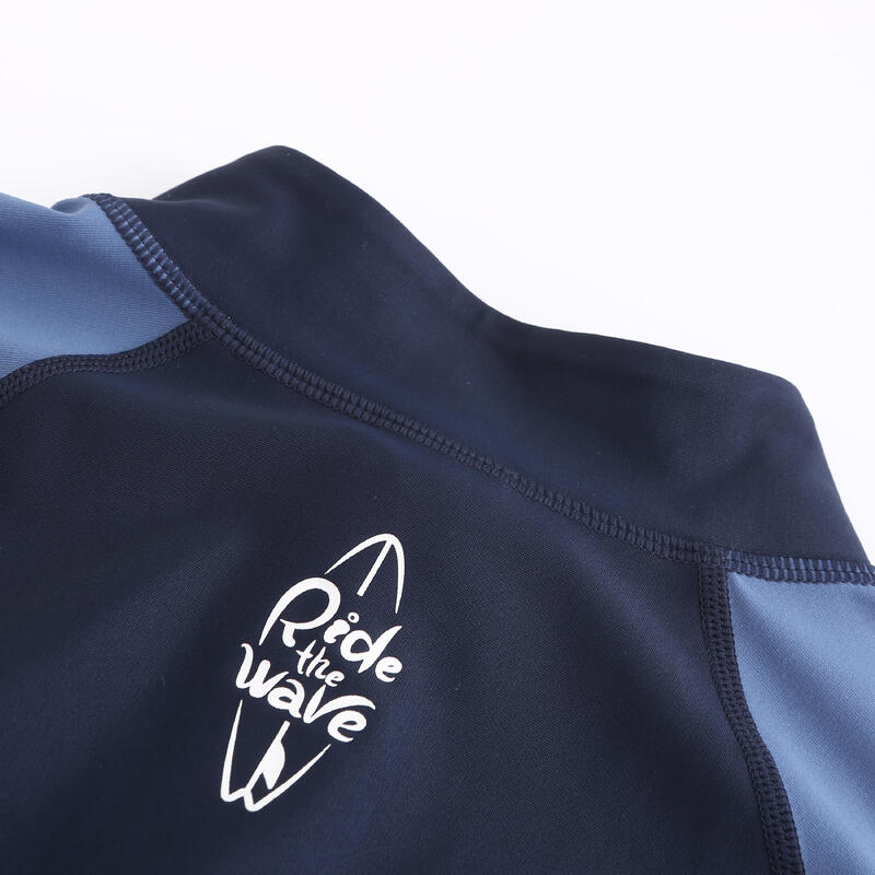 Surfing man UV protection zip top navy