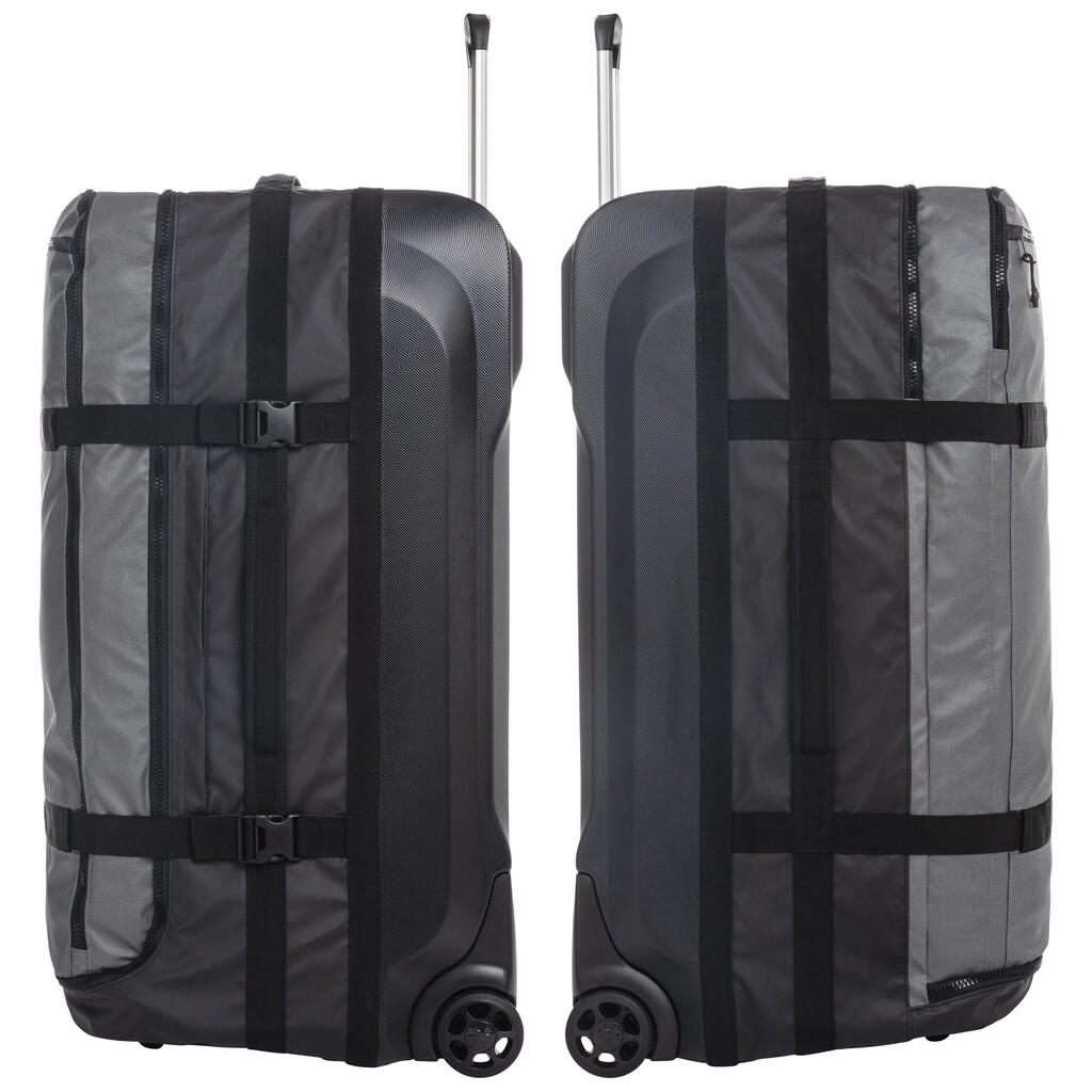 Diving bag with wheels 120 L black grey