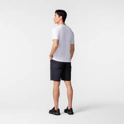 Men's Short-Sleeved Straight-Cut Crew Neck Cotton Fitness T-Shirt 540 - White