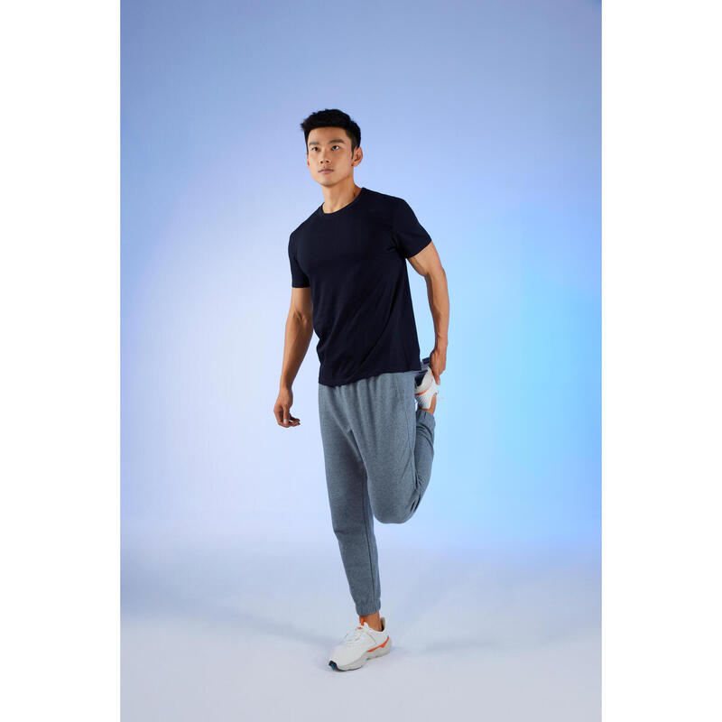 Pantalón chándal fitness algodón recto Hombre Domyos Essentials gris