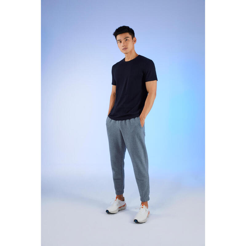 Pantalón chándal fitness algodón recto Hombre Domyos Essentials gris