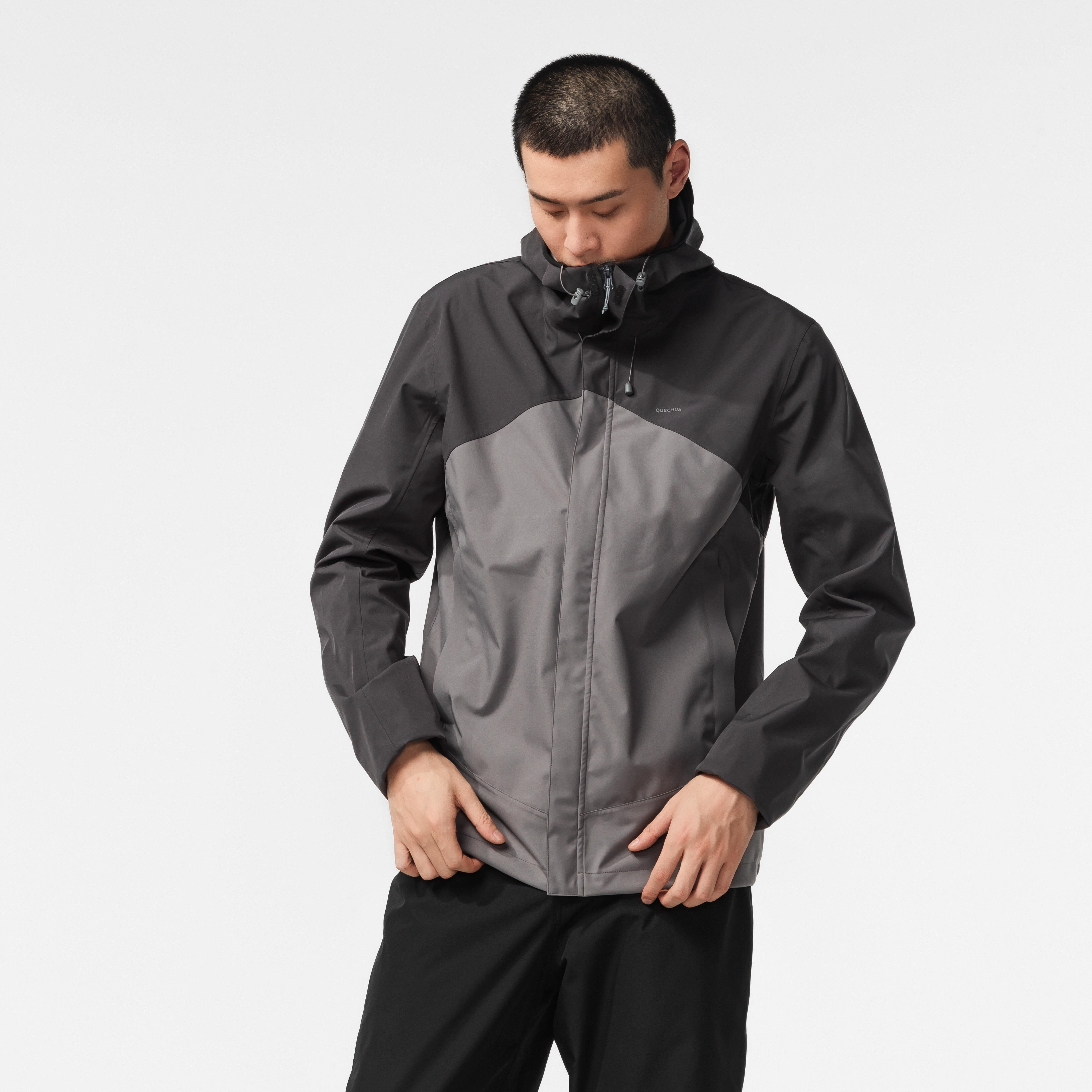 Men's Waterproof Hiking Jacket - MH150 - Carbon Grey