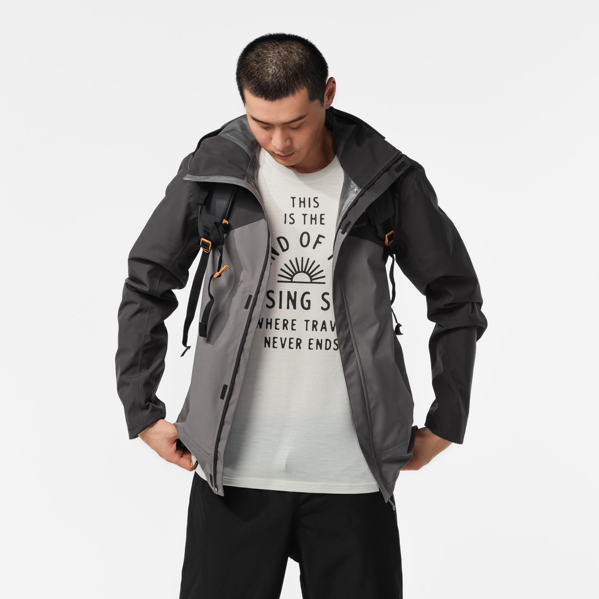 Men's Hiking Lightweight Waterproof Jacket MH150 - Main Image