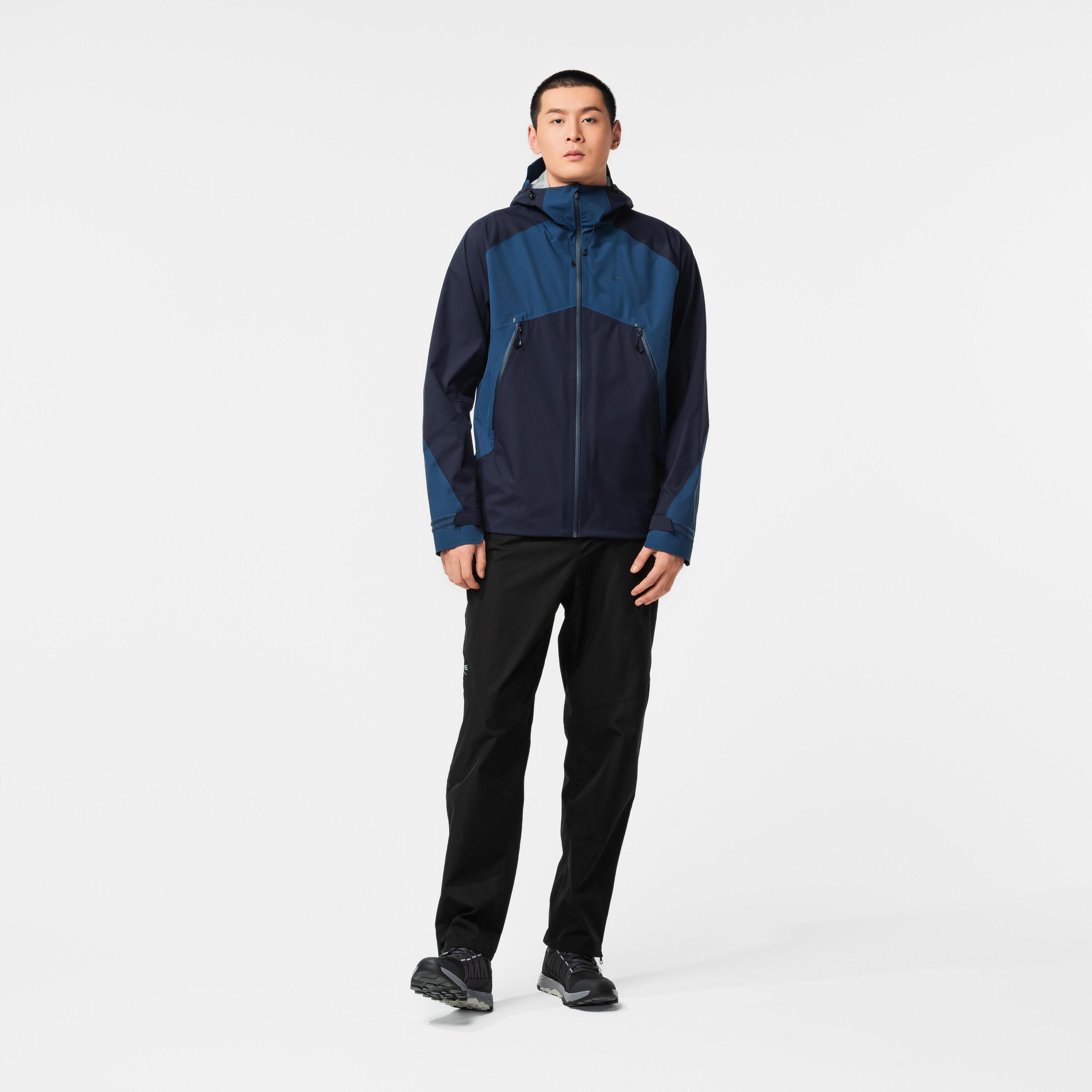 Men's Lightweight Waterproof Hiking Overtrousers, MH500 - Black 7/10