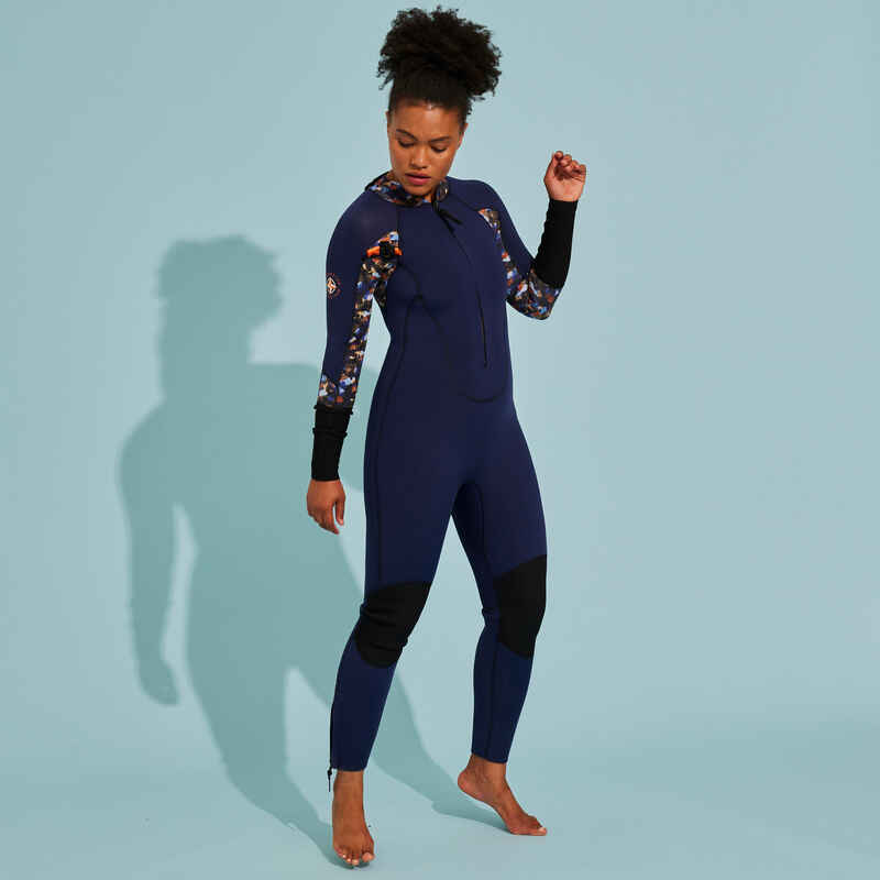 Neoprenanzug Wasserwandern Damen Superstretch 4/3 mm blau