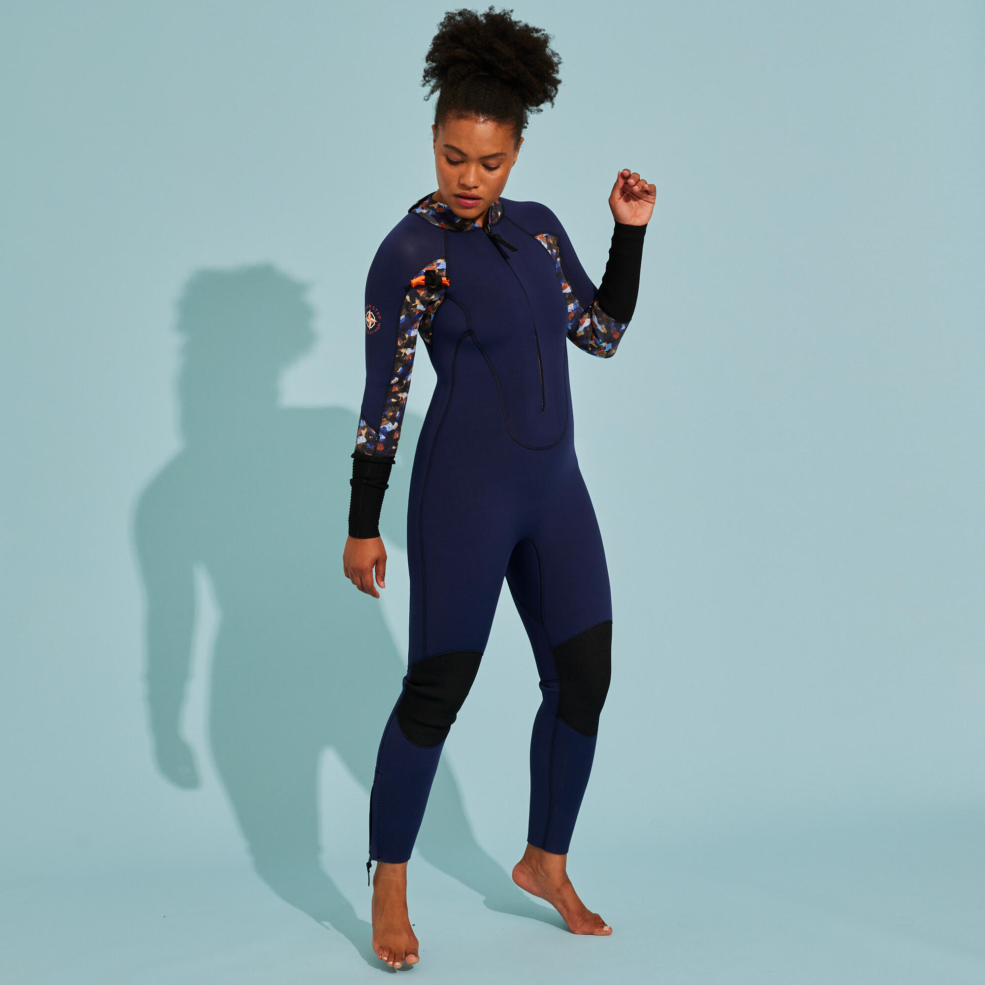 Fato de Neoprene 4/3 de Marcha Aquática Mulher Azul