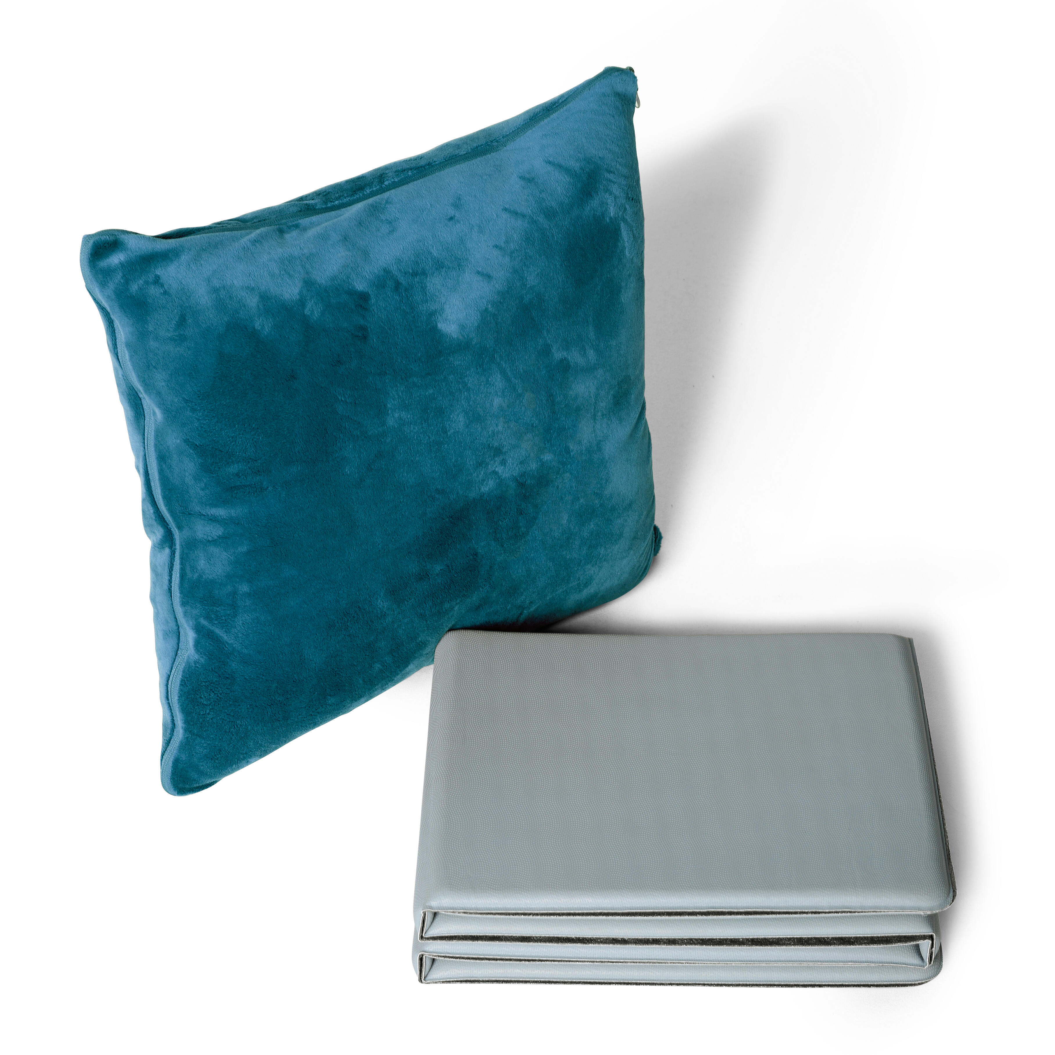 Domyos - Tapis De Sol Fitness 10 Mm Pliable Coussin - Bleu - Tapis De Fitness - Materiel Yoga / Pilates - Bleu-gris - Taille Unique - Decathlon