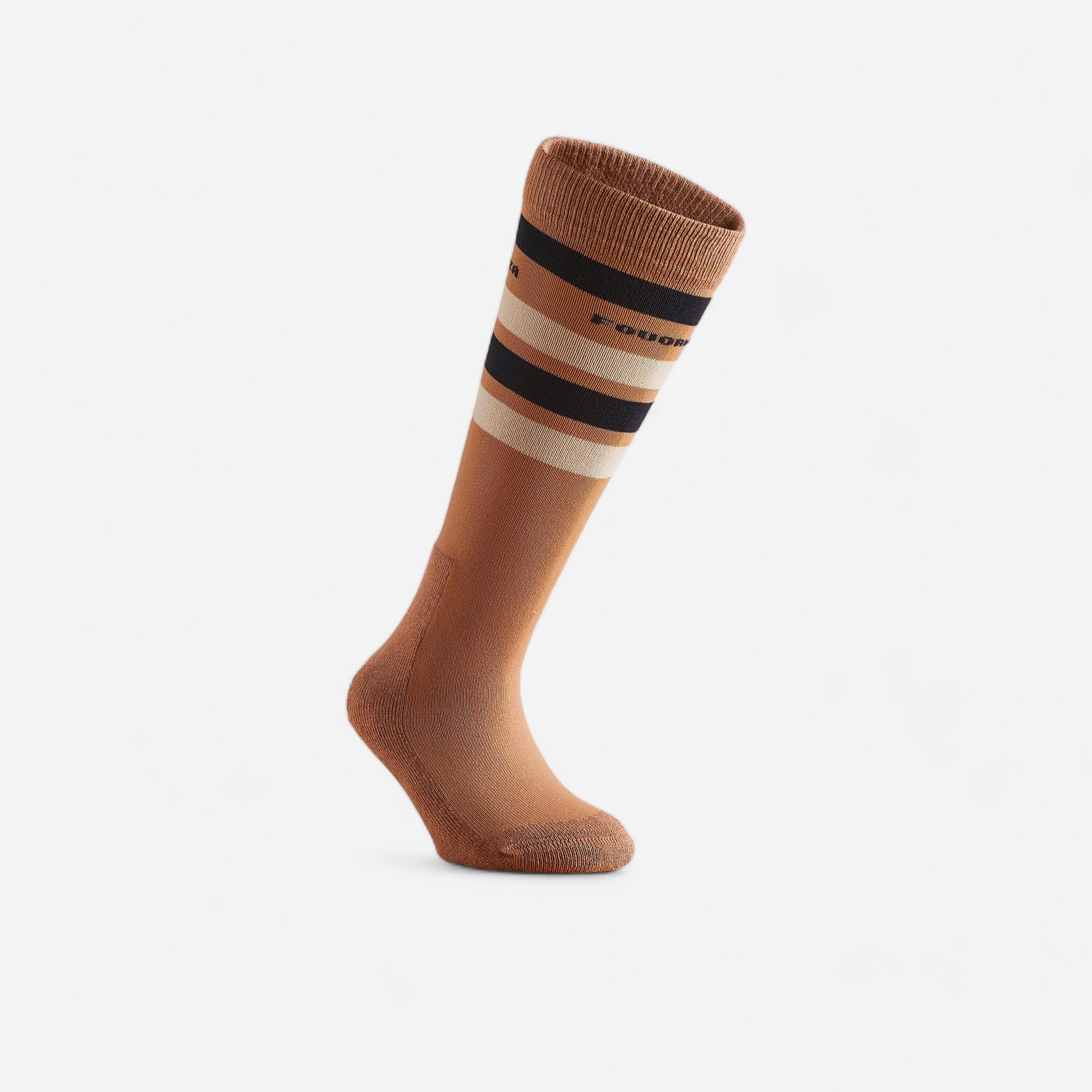 Kids' Horse Riding Socks SKS100 - Caramel 1/3