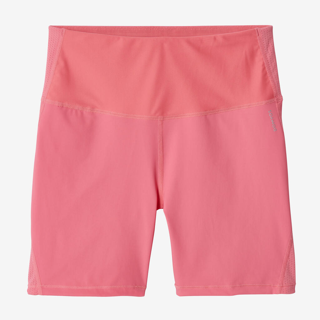 Shorts hoher Bund figurformend Fitness Cardio Damen rosa