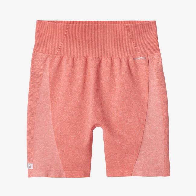 High-Waisted Seamless Fitness Cycling Shorts - Pink