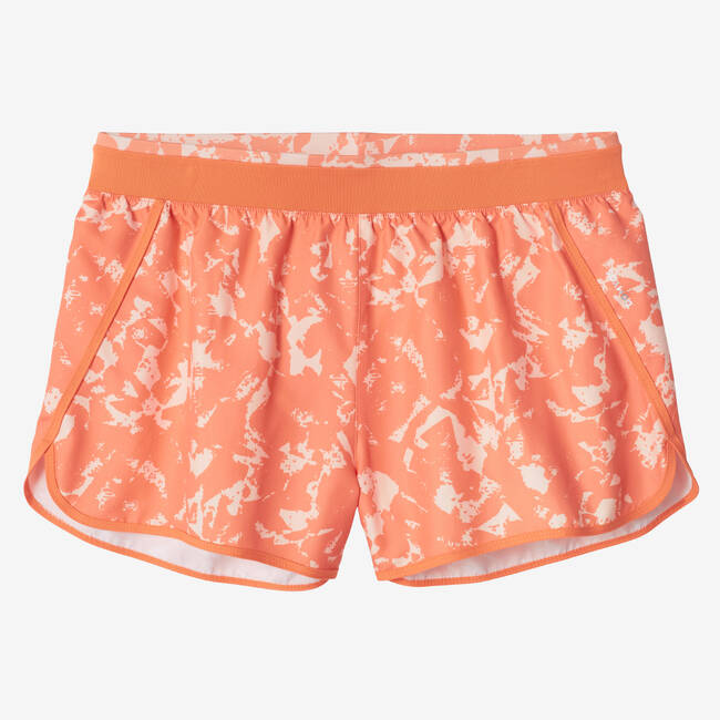 Women Gym Shorts - Orange Print