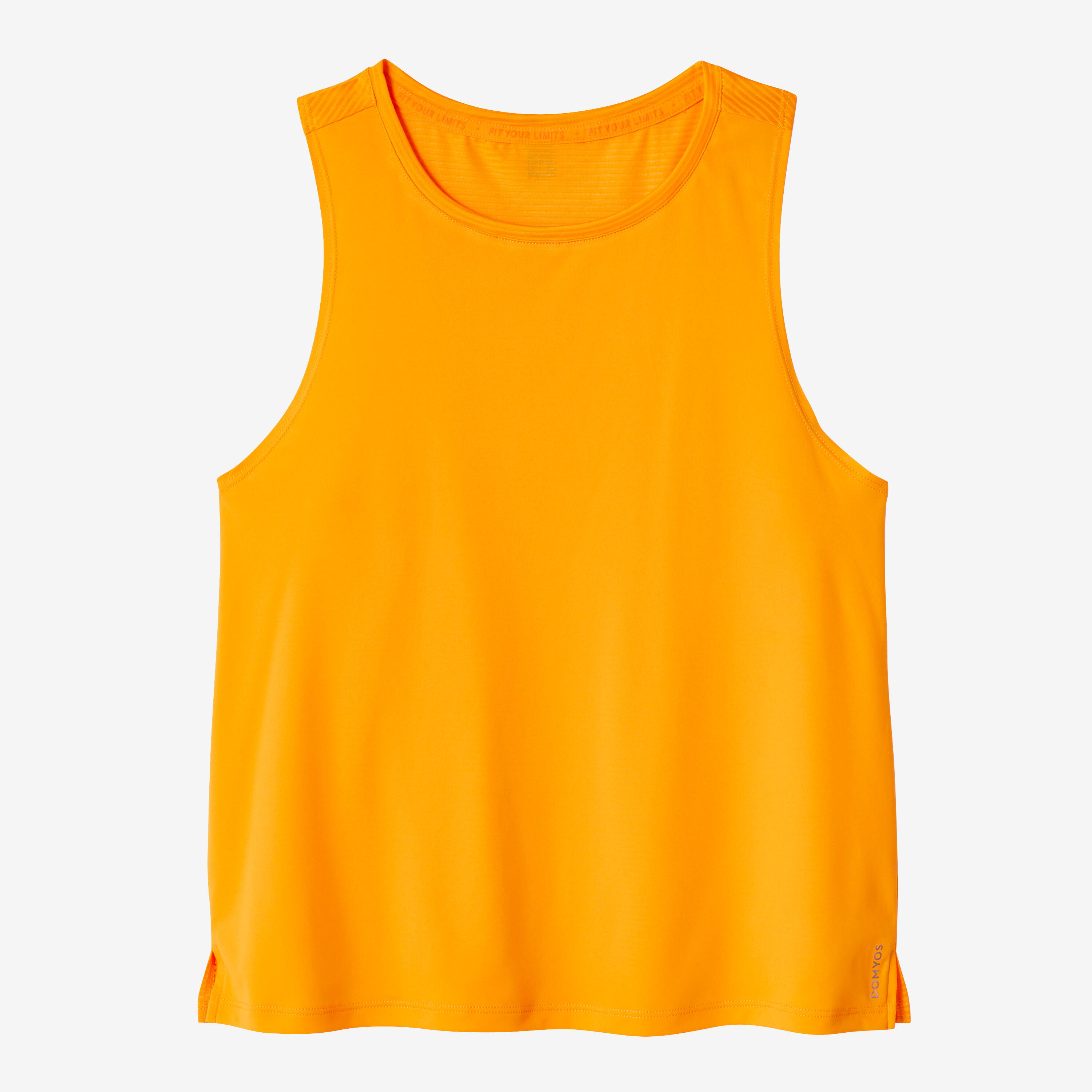 Women's Loose Bimaterial Fitness Cardio Short Tank Top - Orange Print 5/6