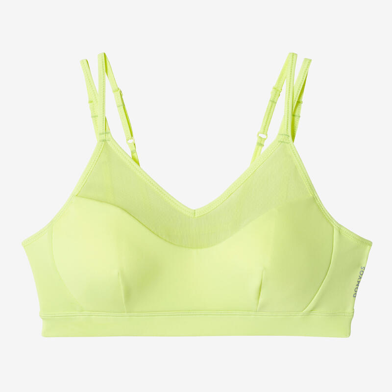 Brassière Fitness maintien léger 140 Jaune