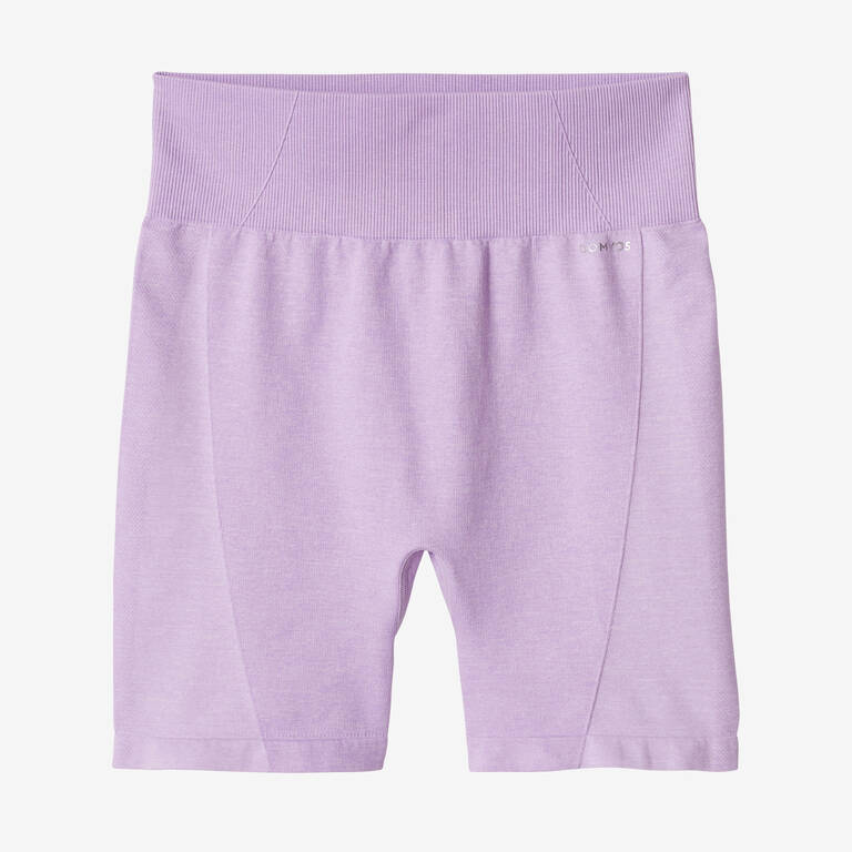 Fitness High-Waisted Seamless Bike Shorts - Purple