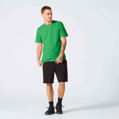 Vyriški įprasto kirpimo kūno rengybos marškinėliai „500 Essentials“, žali