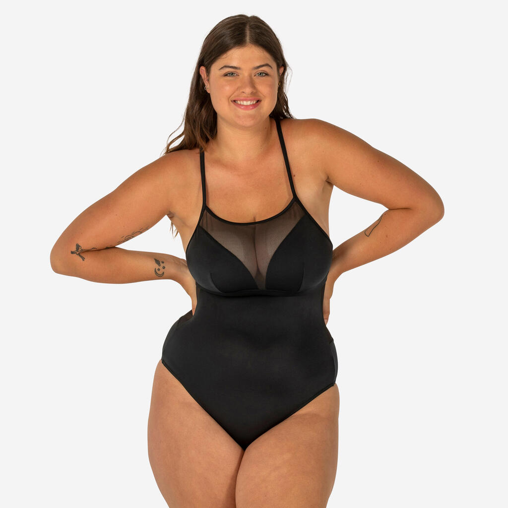 Vientisas moteriškas maudymosi kostiumėlis banglenčių sportui 