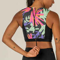 WOMEN’S CROP TOP CARLA HAWAII WITH BACK ZIP AND HYDROPHOBIC REMOVABLE CUPS