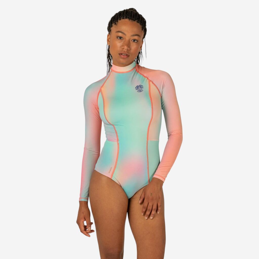 Women's one-piece long sleeve swimsuit - Dani Palmer blue