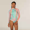 1-PIECE LONG-SLEEVE SWIMSUIT BLUR PINK WITH BACK ZIP