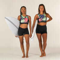 WOMEN’S CROP TOP CARLA HAWAII WITH BACK ZIP AND HYDROPHOBIC REMOVABLE CUPS