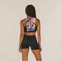 WOMEN’S CROP TOP CARLA HAWAII WITH BACK ZIP AND HYDROPHOBIC REMOVABLE CUPS