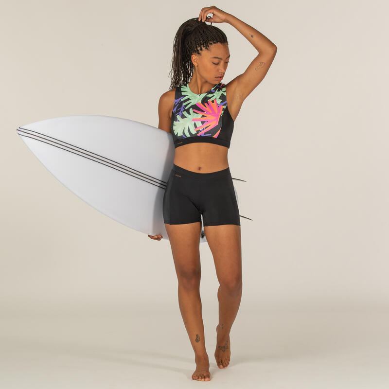 Braguita bikini short Mujer surf negro
