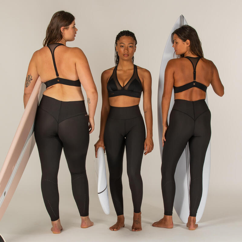 SURF LEGGINGS ANTIUV RACHEL BLACK SECOND SKIN AND SHAPING HIGH WAIST